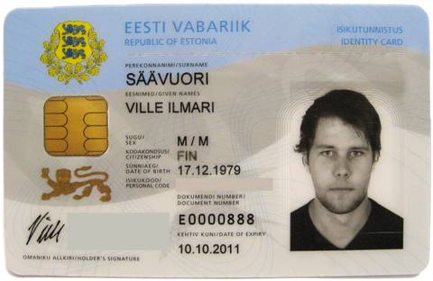 Fotoğraf: Estonian identity card, 2007